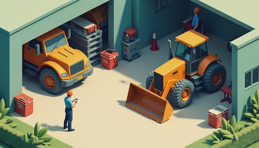 Illustration for heavy machinery mechanic