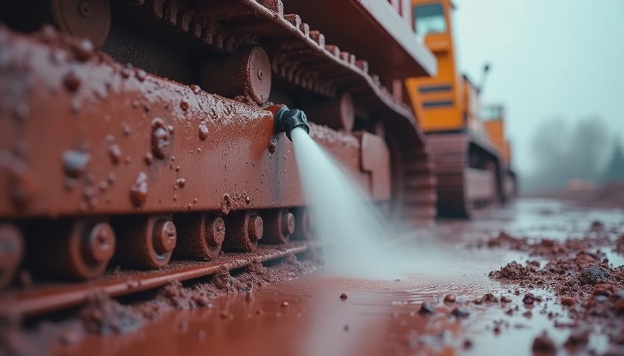 Visual context for pressure washing heavy equipment