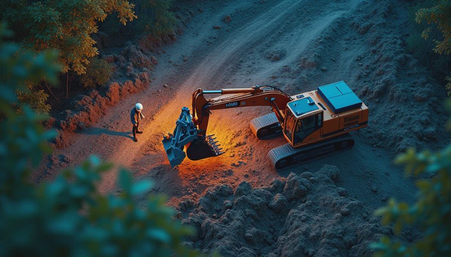 Visual context for excavator mulching head