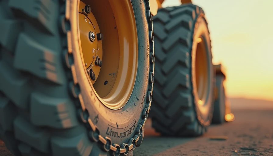 Visual context for tire chains for skid steer loaders
