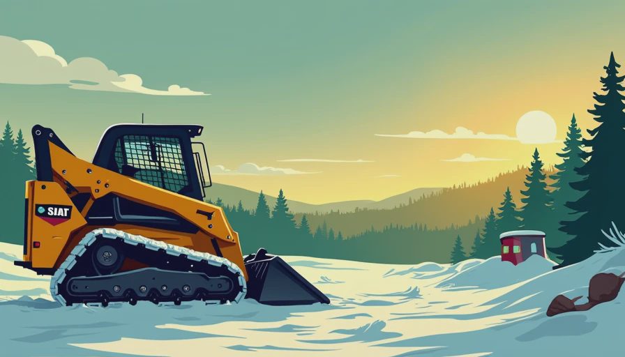 Illustration for tire chains for skid steer loaders